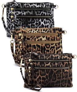 Package of 6 Pieces Leopard Clutch & Cross Body Bag LE001